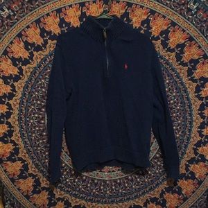 Blue polo quarter zip